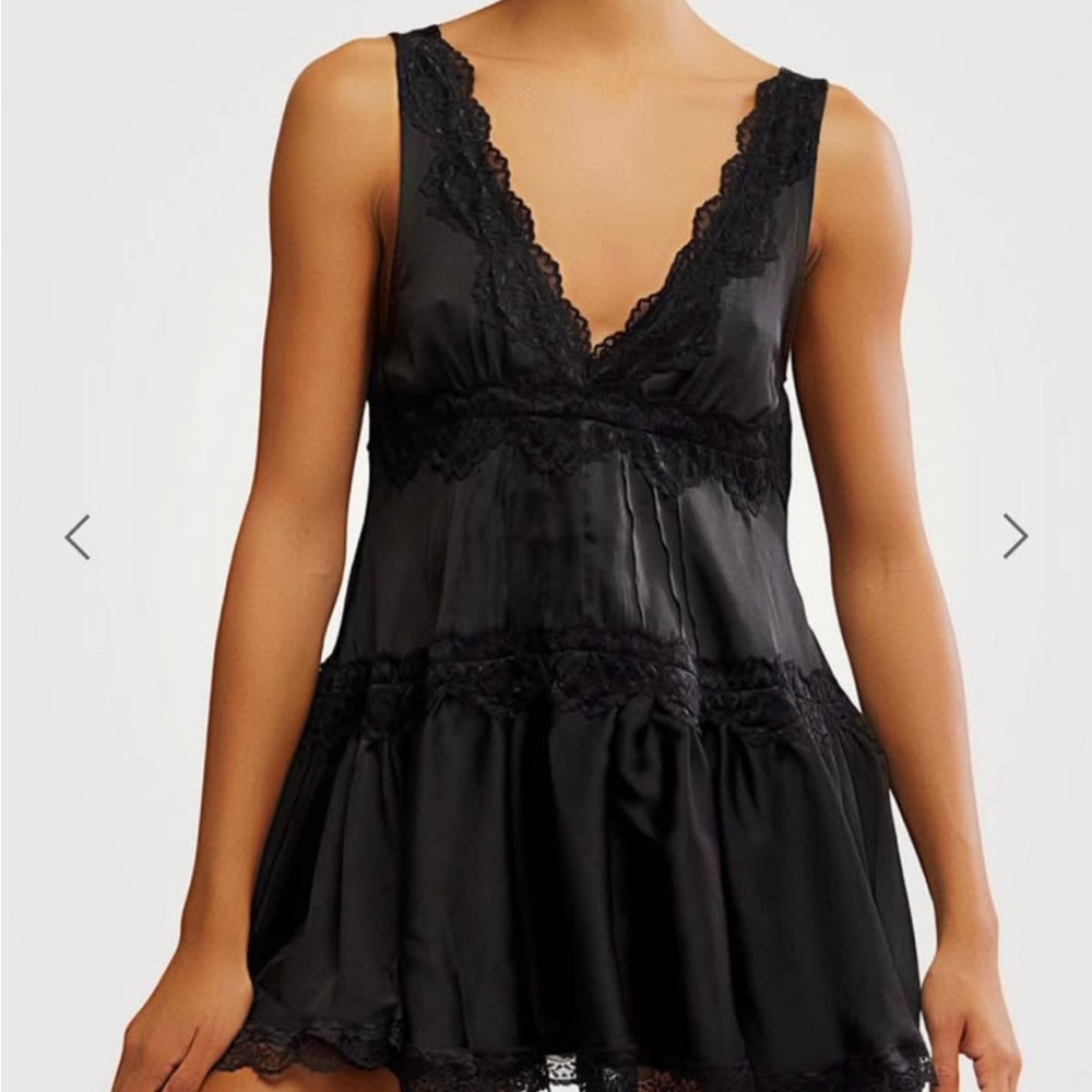 Free People Black Lace Mini Dress